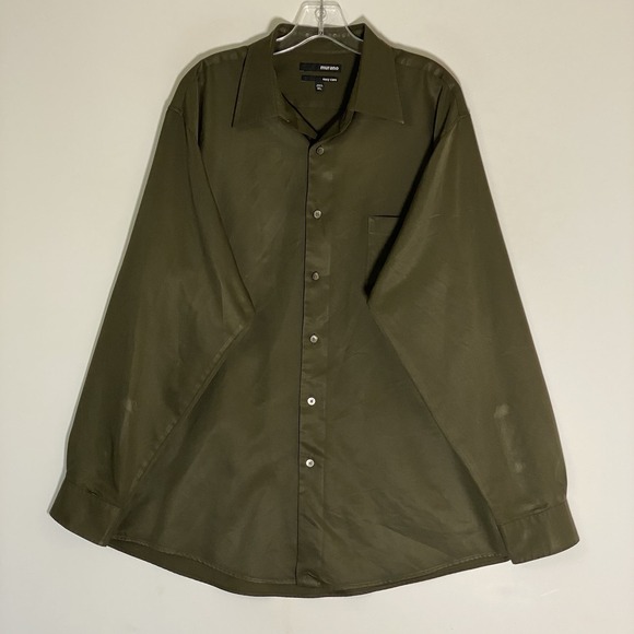 Murano Other - Murano Shirt Mens XL Green Easy Care Long Sleeve Dressy Business Nice Olive